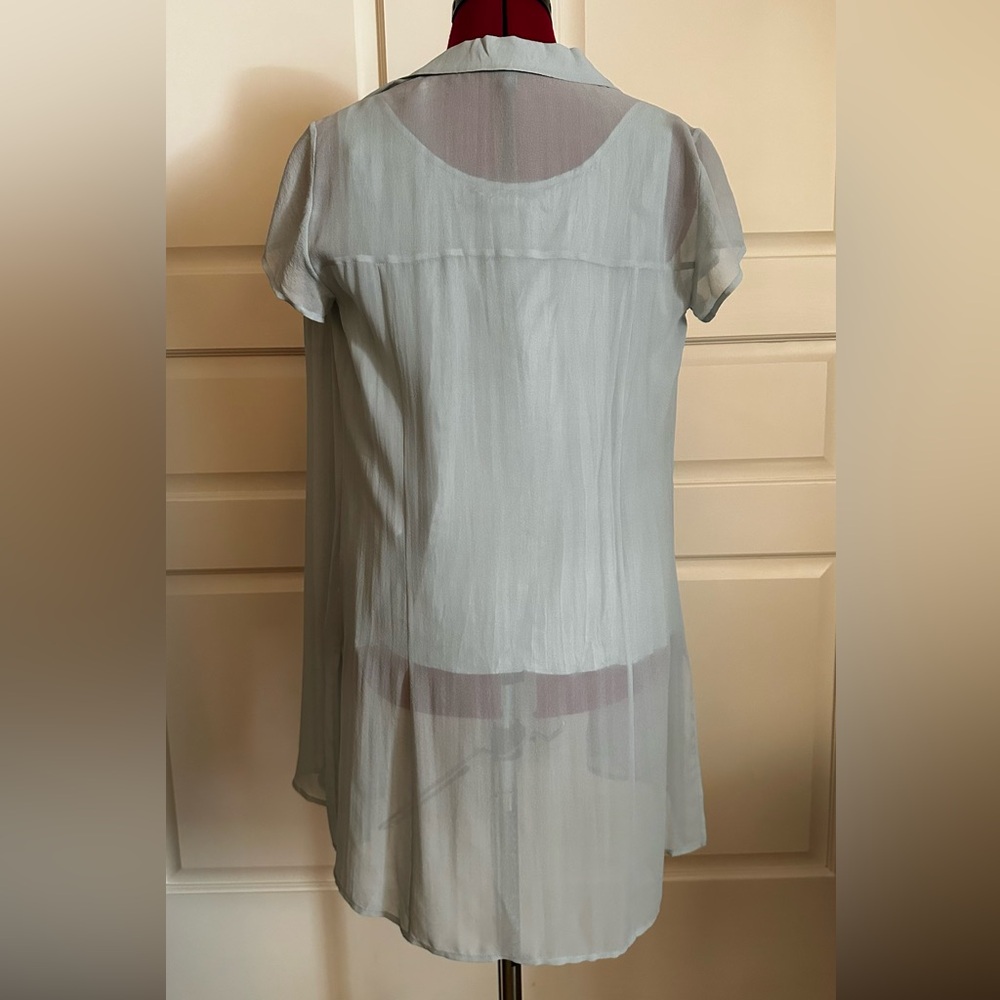 Eileen Fisher Pastel Mint Green Silk Blouse.  Matching Cami - Picture 3 of 4